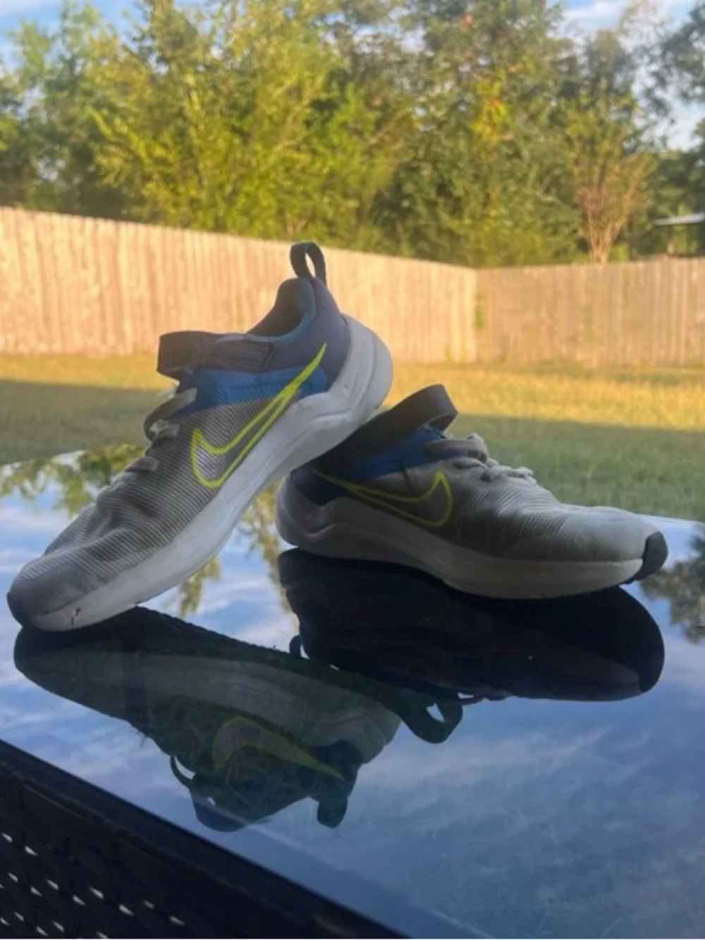 Nike Kids Downshifter Sneakers in Blue and Yellow